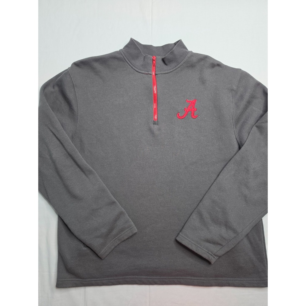 Colosseum Alabama Crimson Tide Sweatshirt Men's Large Charcoal Gray Quarter Zip